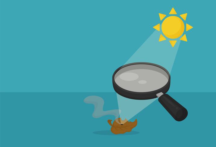 593979-refraction-la-loupe-sert-le-soleil-causer-de-la-chaleur-sur-les-feuilles-seches-vectoriel